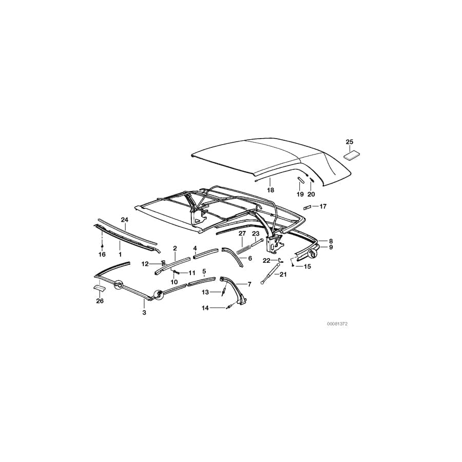 Genuine BMW 54318135254 E36 Rail Center Right (Inc. 323i, 328i & 320i) | ML Performance UK Car Parts