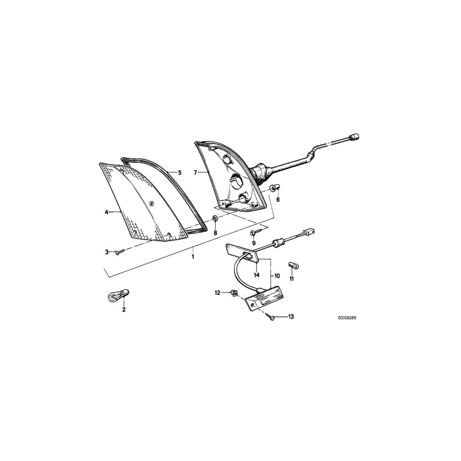 Genuine BMW 63131361047 E23 Left Turn Indicator (Inc. 730, 733i & 728) | ML Performance UK Car Parts