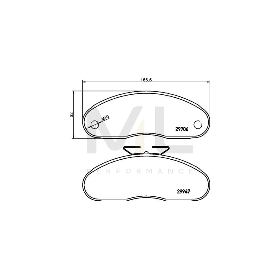 TEXTAR 2970601 Brake pad set not prepared for wear indicator | ML Performance Car Parts