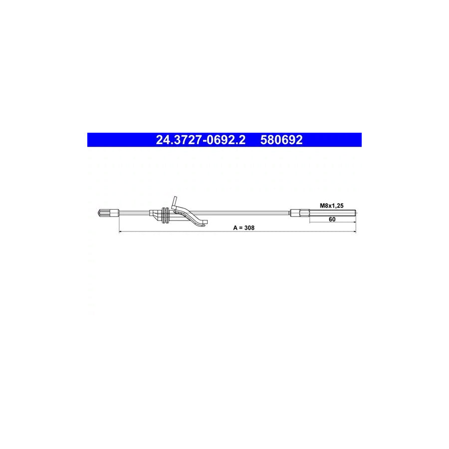 ATE 24.3727-0692.2 Hand Brake Cable