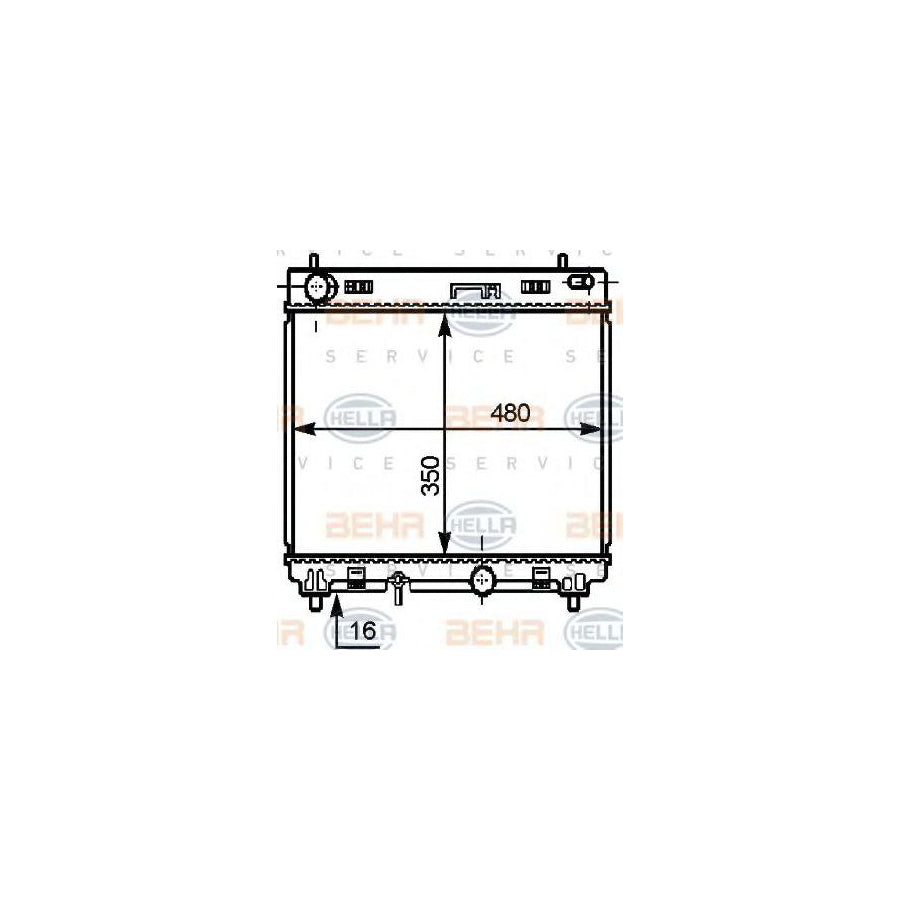 Hella 8MK 376 756-791 Engine Radiator For Toyota Yaris