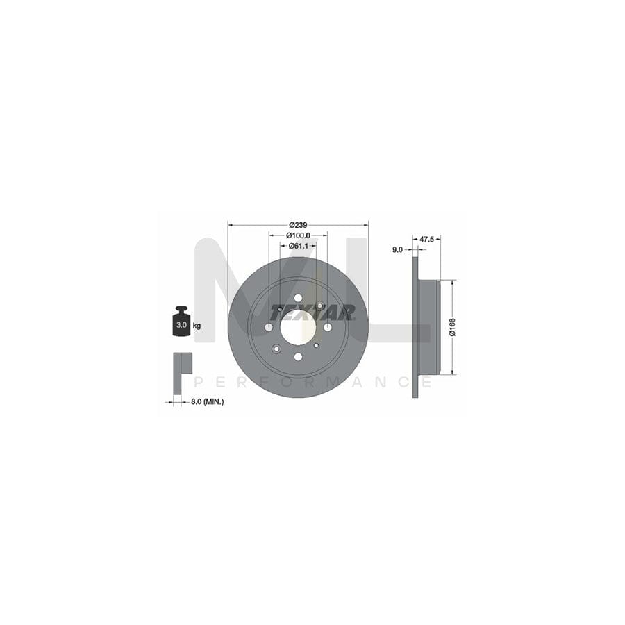 TEXTAR 92077900 Brake Disc Solid, without wheel hub, without wheel studs | ML Performance Car Parts