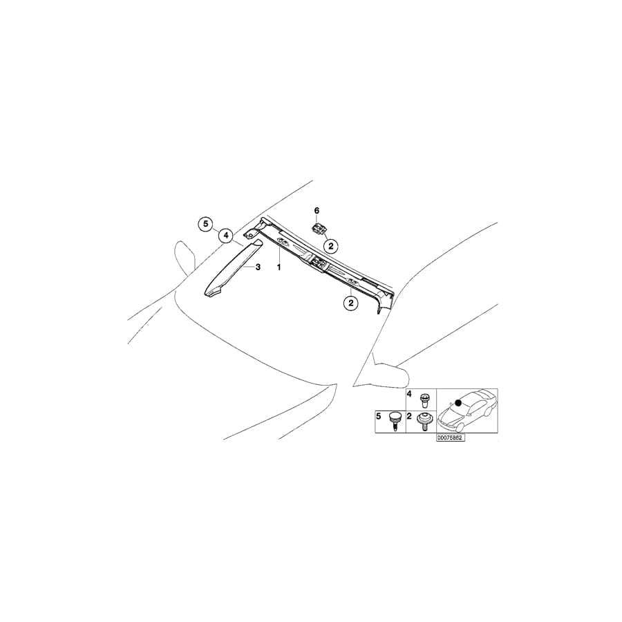 Genuine BMW 51448242765 E52 Bracket, Windshield Panel Cover, Top (Inc. ALPINA V8 & Z8) | ML Performance UK Car Parts