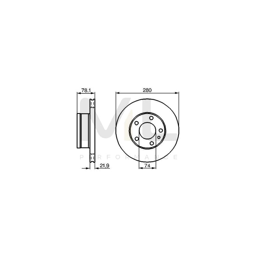 BOSCH 0 986 478 041 Brake Disc Internally Vented, Vented, Oiled | ML Performance Car Parts