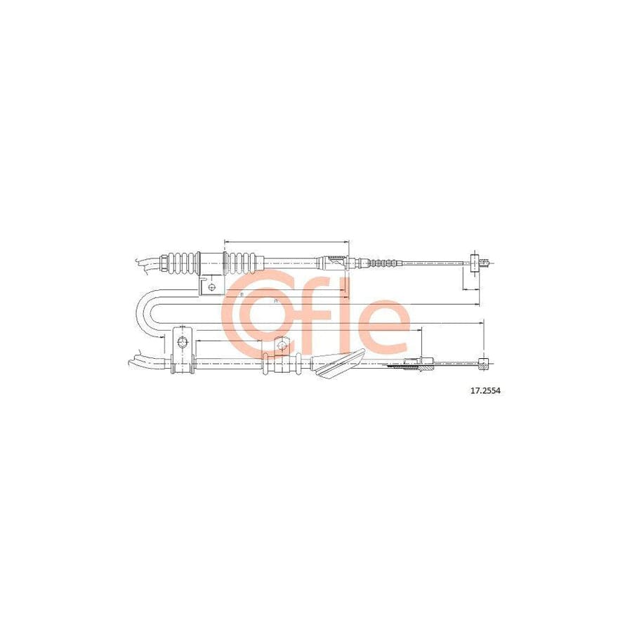 Cofle 17.2554 Hand Brake Cable For Hyundai Lantra