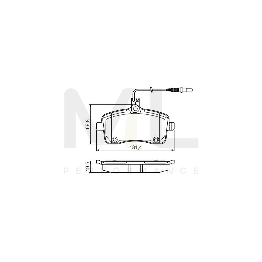 Bosch 0986495091 Brake Pad Set For Peugeot 407 Incl. Wear Warning Contact, With Mounting Manual BP1536 | ML Performance Car Parts