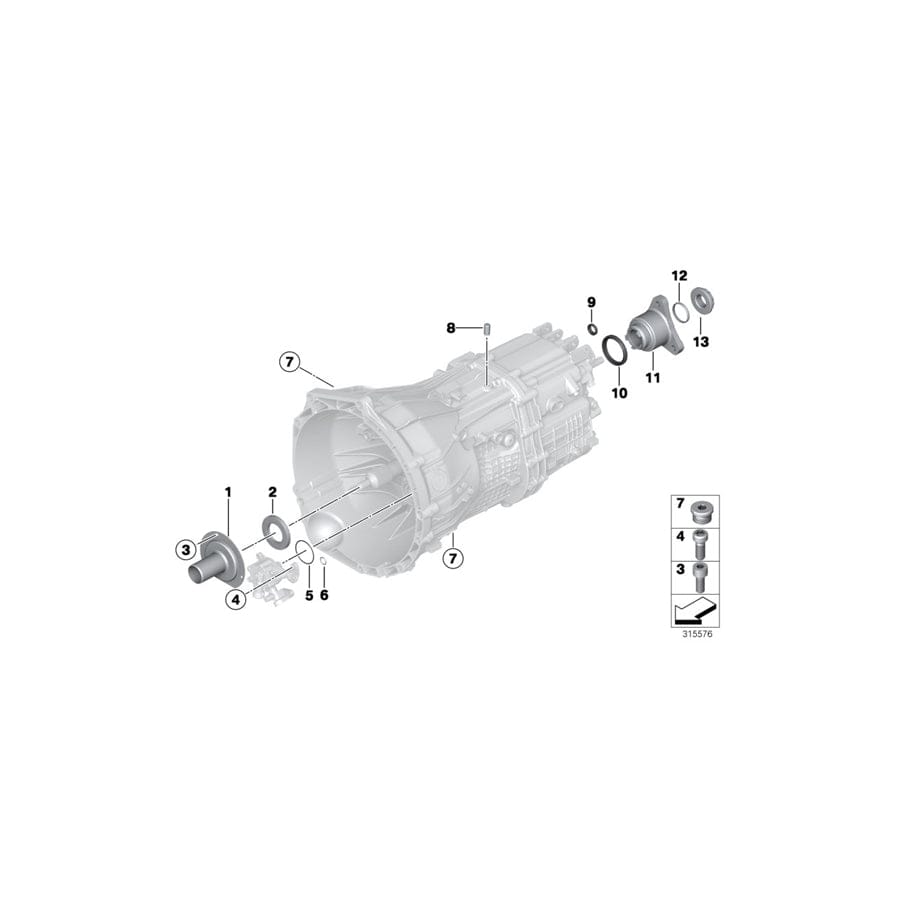 Genuine BMW 23217854369 F82 F80 F87 Output Flange (Inc. M4, M3 & M2) | ML Performance UK Car Parts