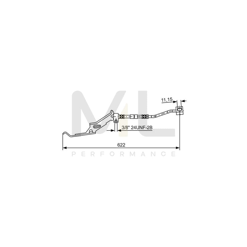 BOSCH 1 987 476 086 Brake Hose 330mm, 3/8 | ML Performance Car Parts