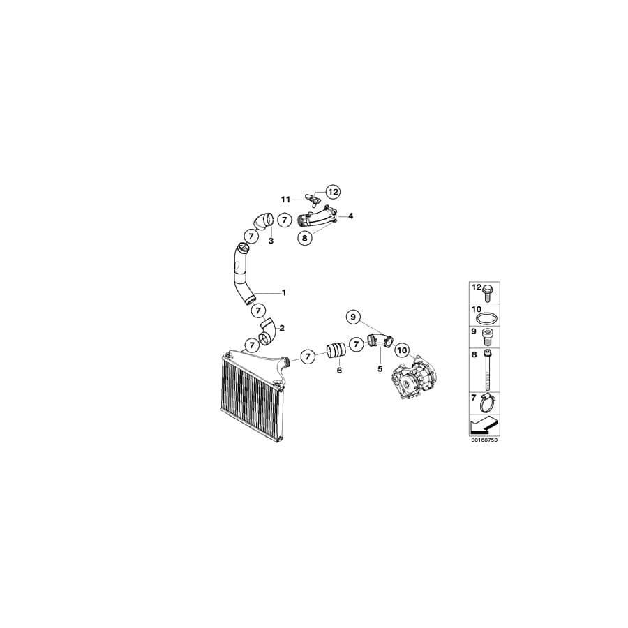 Genuine BMW 11617966224 E65 Charge Air Induction Tract (Inc. AlpinaB7) | ML Performance UK Car Parts