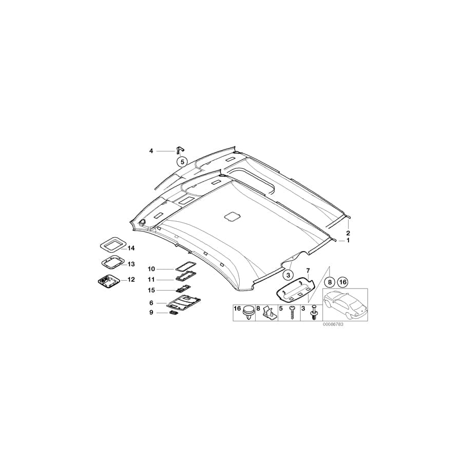 Genuine BMW 51448174708 E38 E39 E46 Cover, Microphone HELLGRAU (Inc. 328i, 735iL & 728i) | ML Performance UK Car Parts