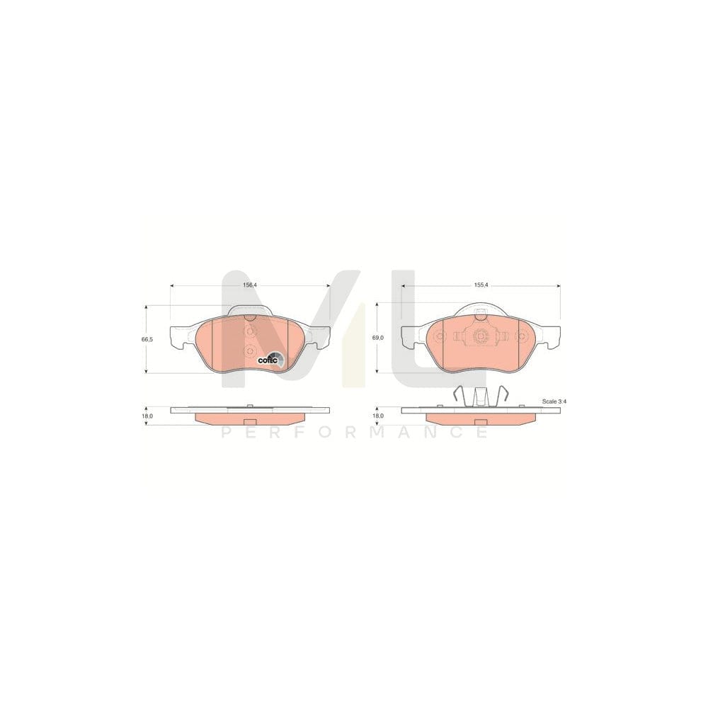 TRW Cotec Gdb1540 Brake Pad Set For Renault Laguna Not Prepared For Wear Indicator | ML Performance Car Parts