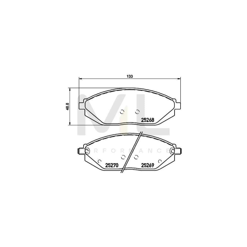 Hella 8DB 355 015-771 Brake Pad Set With Acoustic Wear Warning | ML Performance Car Parts