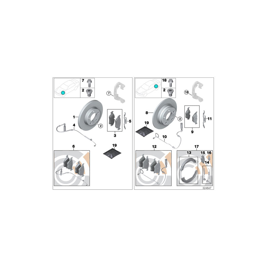 Genuine BMW 34112282805 E60 E63 E64 Brake Disc, Ventilated, Perforated, Left 374X36 (Inc. M5 & M6) | ML Performance UK Car Parts