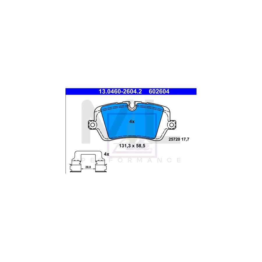 ATE 13.0460-2604.2 Brake pad set excl. wear warning contact, prepared for wear indicator, with accessories | ML Performance Car Parts