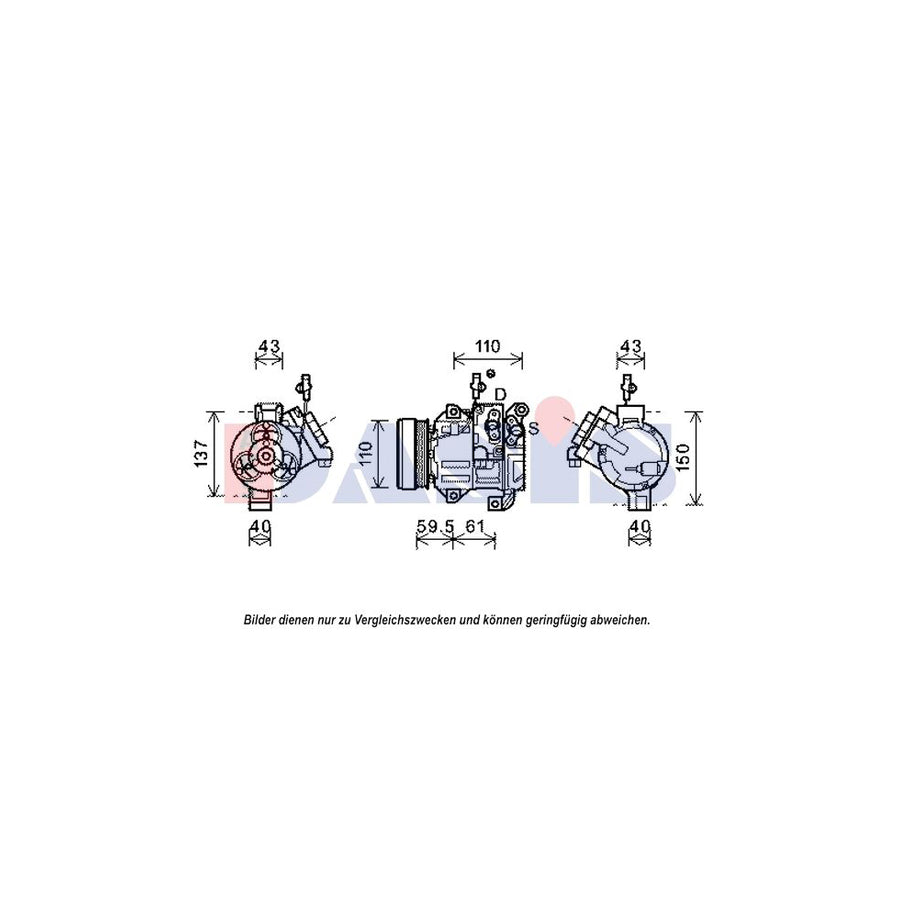 AKS Dasis 852616N Compressor, Air Conditioning For Suzuki Grand Vitara II Off-Road (Jt, Te, Td) | ML Performance UK