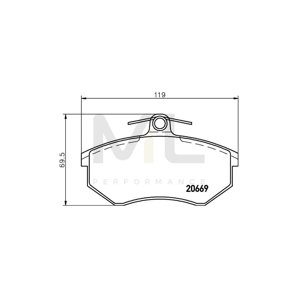 Hella 8DB 355 017-701 Brake Pad Set Not Prepared For Wear Indicator, With Brake Caliper Screws | ML Performance Car Parts