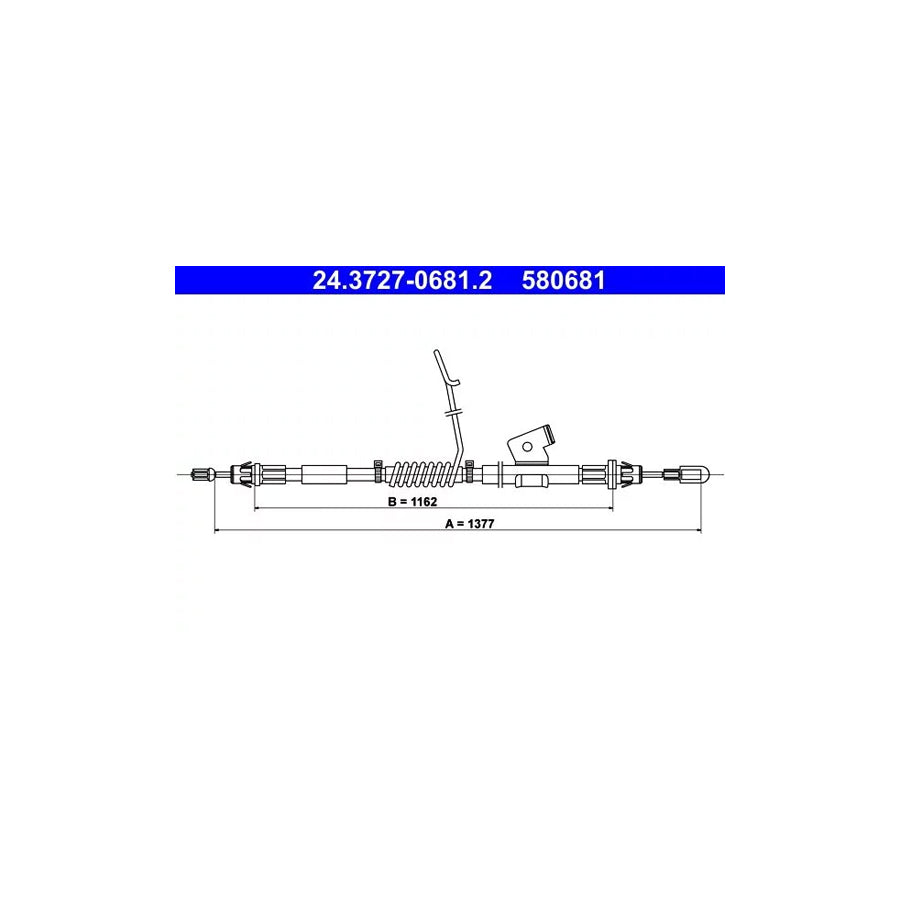 ATE 24.3727-0681.2 Hand Brake Cable For Ford Transit Custom V362 Van (Fy, Fz)