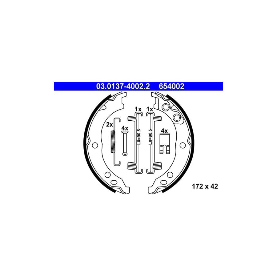 ATE 03.0137-4002.2 Handbrake Shoes