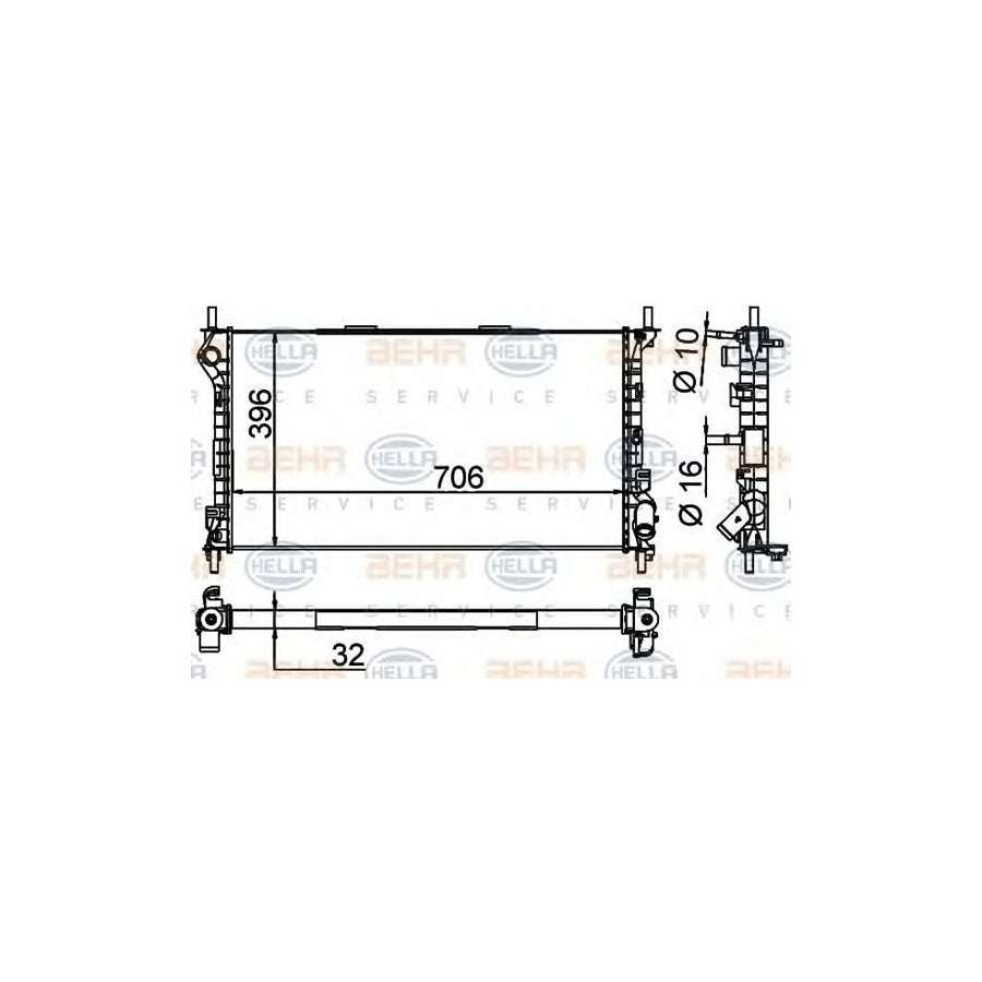 Hella 8MK 376 756-581 Engine Radiator