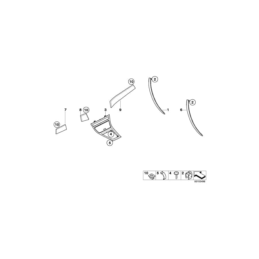 Genuine BMW 51453453069 E83 Decor Cover, Instrument Panel, Left SPACEGRAU (Inc. X3) | ML Performance UK Car Parts