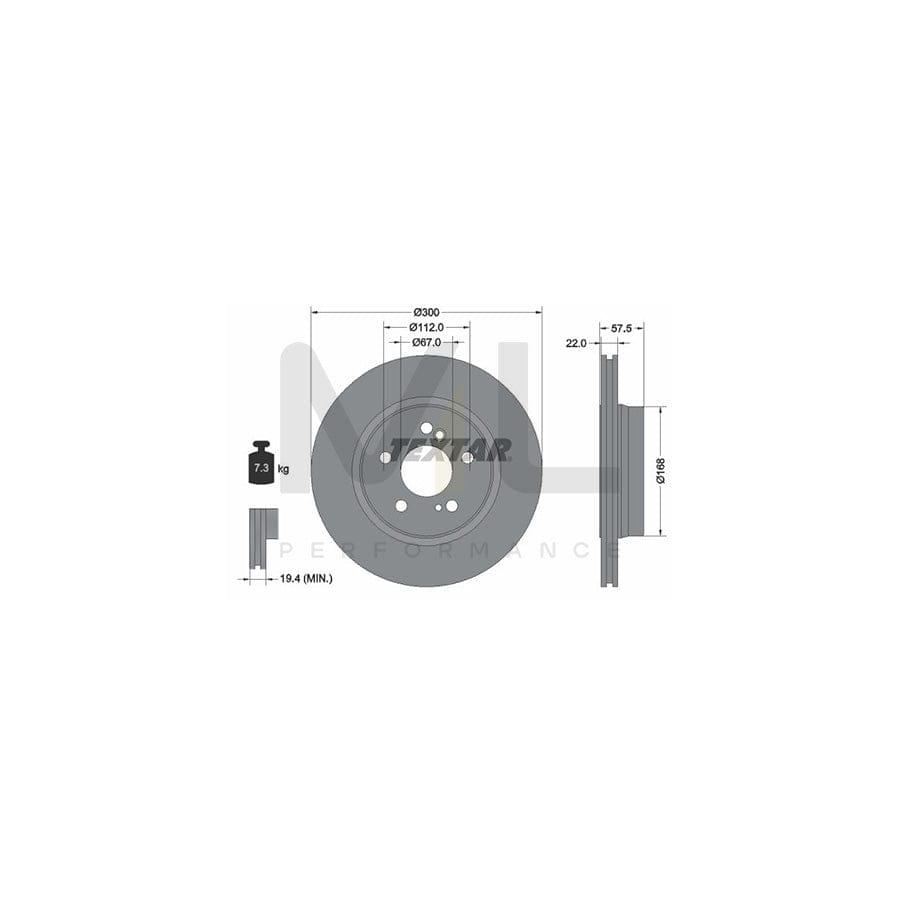 TEXTAR PRO+ 92064207 Brake Disc Internally Vented, Coated, Alloyed / High-carbon, without wheel hub, without wheel studs | ML Performance Car Parts