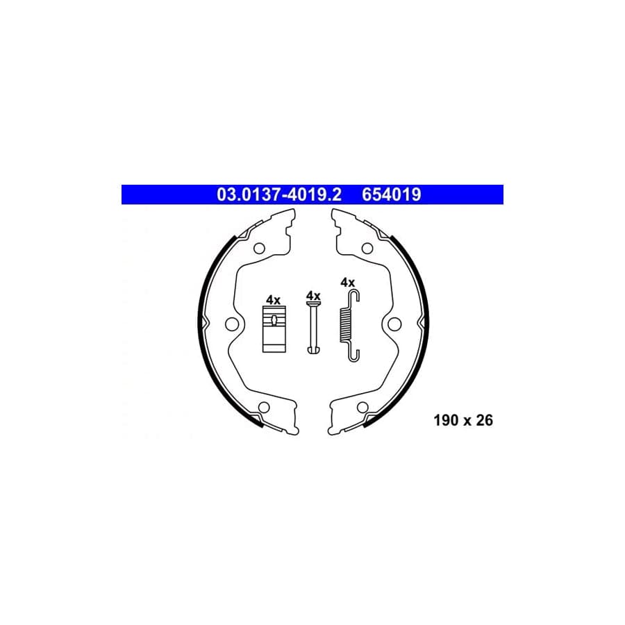 ATE 03.0137-4019.2 Handbrake Shoes For Honda Accord