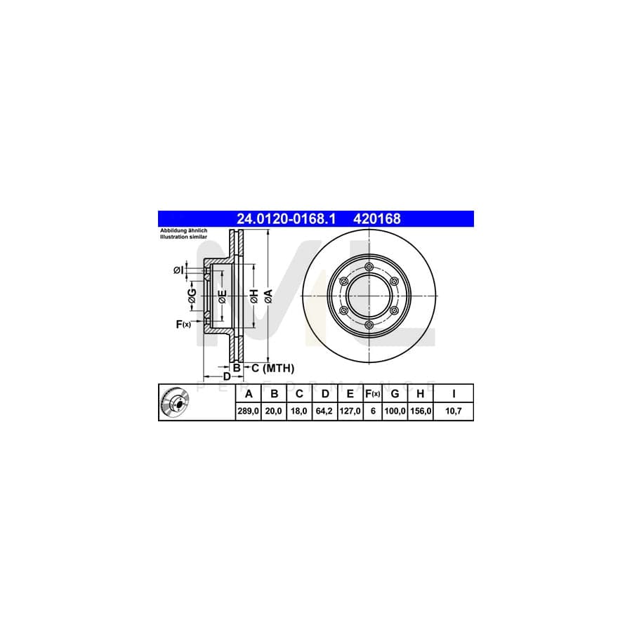 ATE 24.0120-0168.1 Brake Disc Vented | ML Performance Car Parts