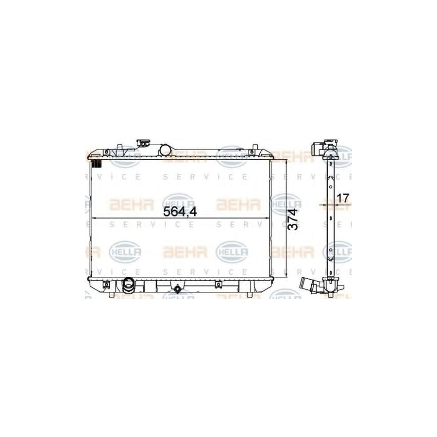 Hella 8MK 376 756-531 Engine Radiator For Suzuki Swift III Hatchback (MZ, EZ)