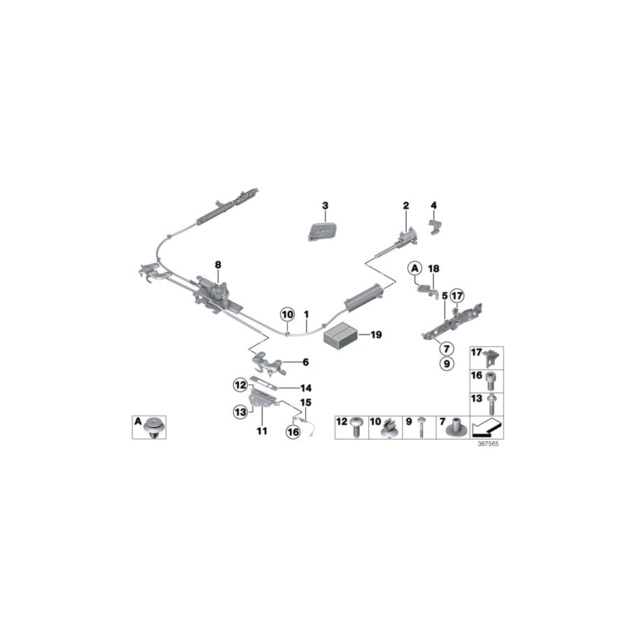 Genuine BMW 54377128757 E93 Coupling Lock, Left (Inc. M3, 330d & 335i) | ML Performance UK