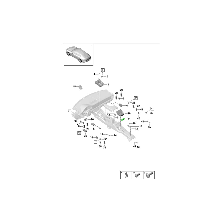 Genuine Porsche Operating Unit For Rear Centre Console Porsche 971 Panamera | ML Performance UK Car Parts