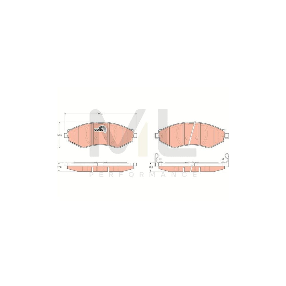 TRW Cotec Gdb3347 Brake Pad Set With Acoustic Wear Warning | ML Performance Car Parts