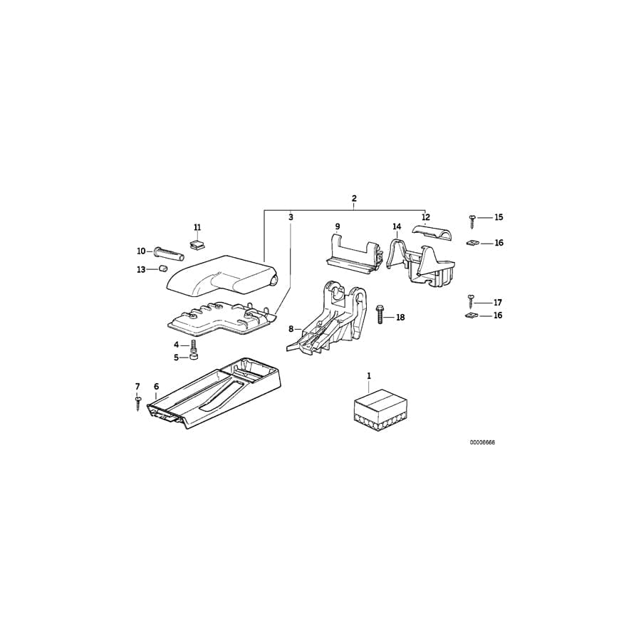 Genuine BMW 51168162141 E36 Bottom Part Of Console SCHWARZ (Inc. 325i, 320i & 318i) | ML Performance UK Car Parts