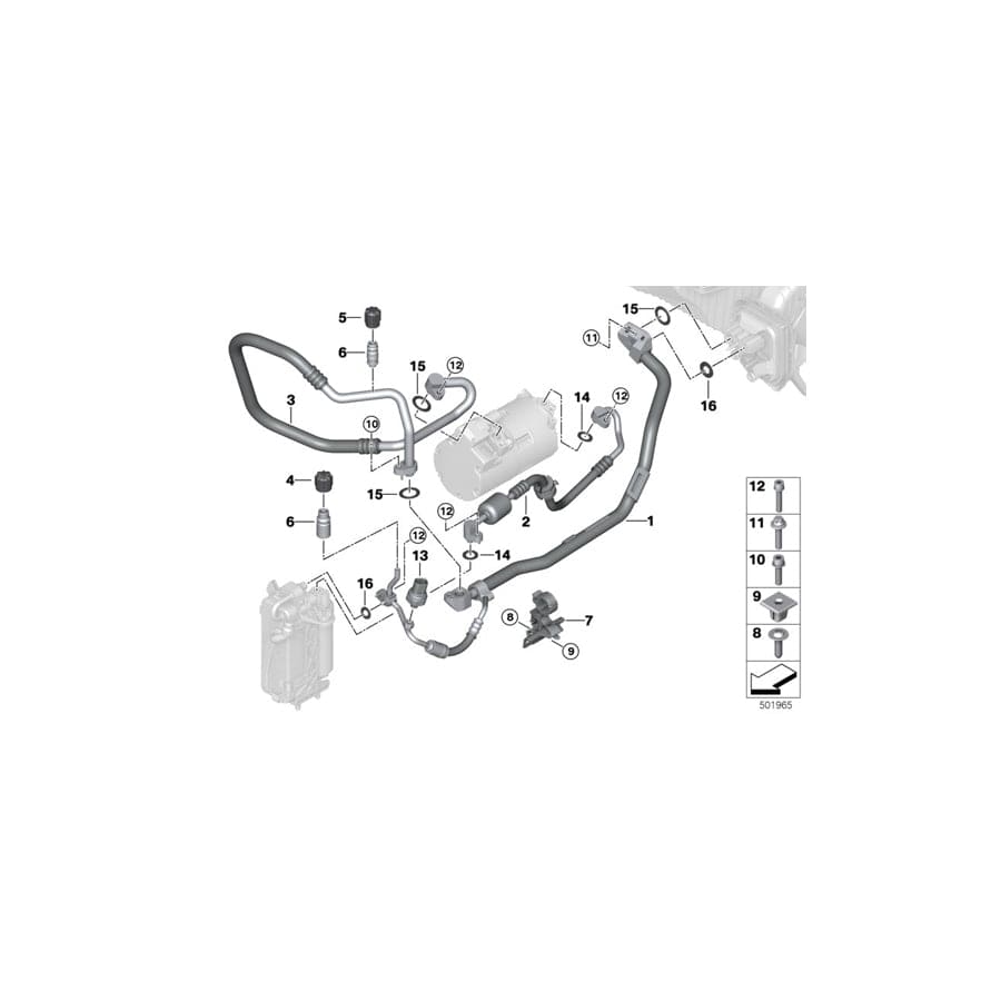 Genuine BMW 64539395464 G20 Refrigerant Line, Dual Line R134A (Inc. 330e) | ML Performance UK Car Parts