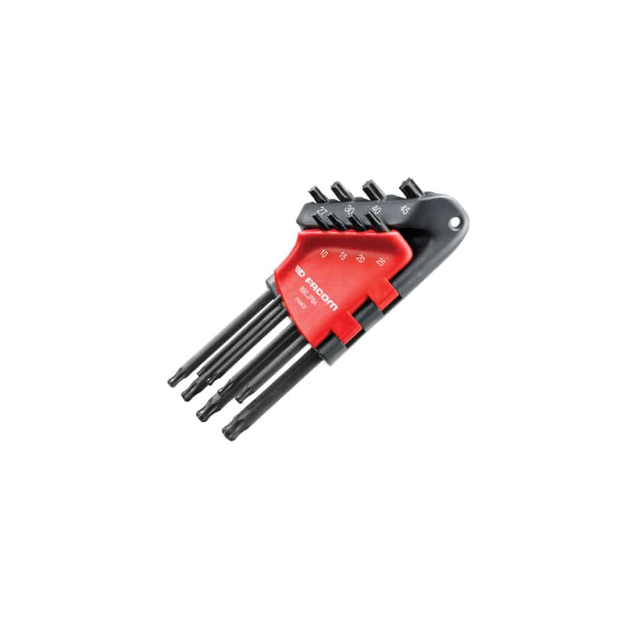 Facom FCM89SJP8A Long Metric Head TORX Hex Key Set of 8 (TX10-TX45) | ML Performance UK