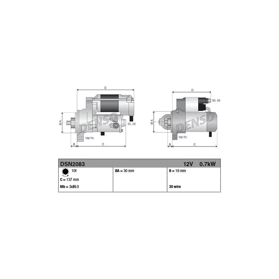 Denso DSN2083 Dsn2083 Starter Motor | ML Performance UK