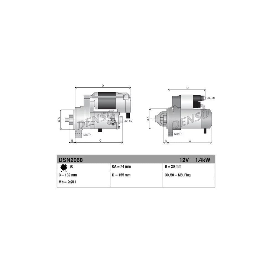 Denso DSN2068 Dsn2068 Starter Motor | ML Performance UK