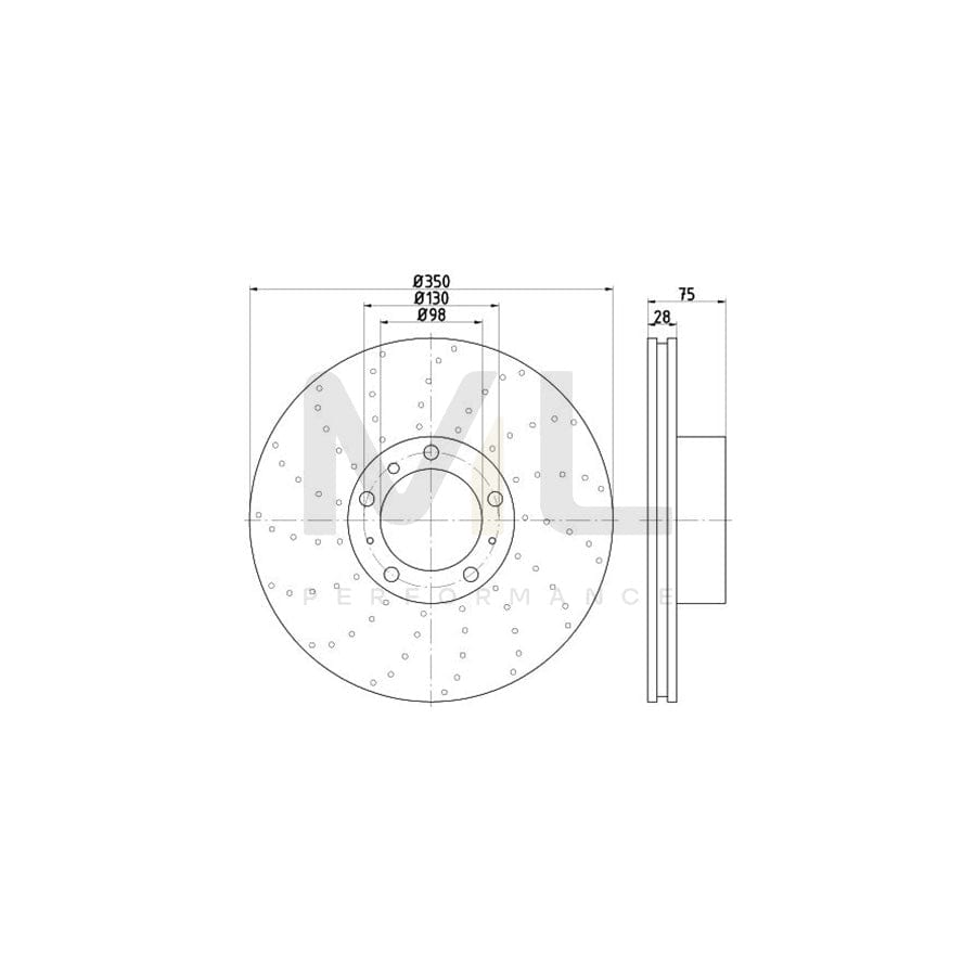 TEXTAR OE-Line 92219410 Brake Disc for PORSCHE 911 Internally Vented, High-carbon, without wheel hub, without wheel studs | ML Performance Car Parts