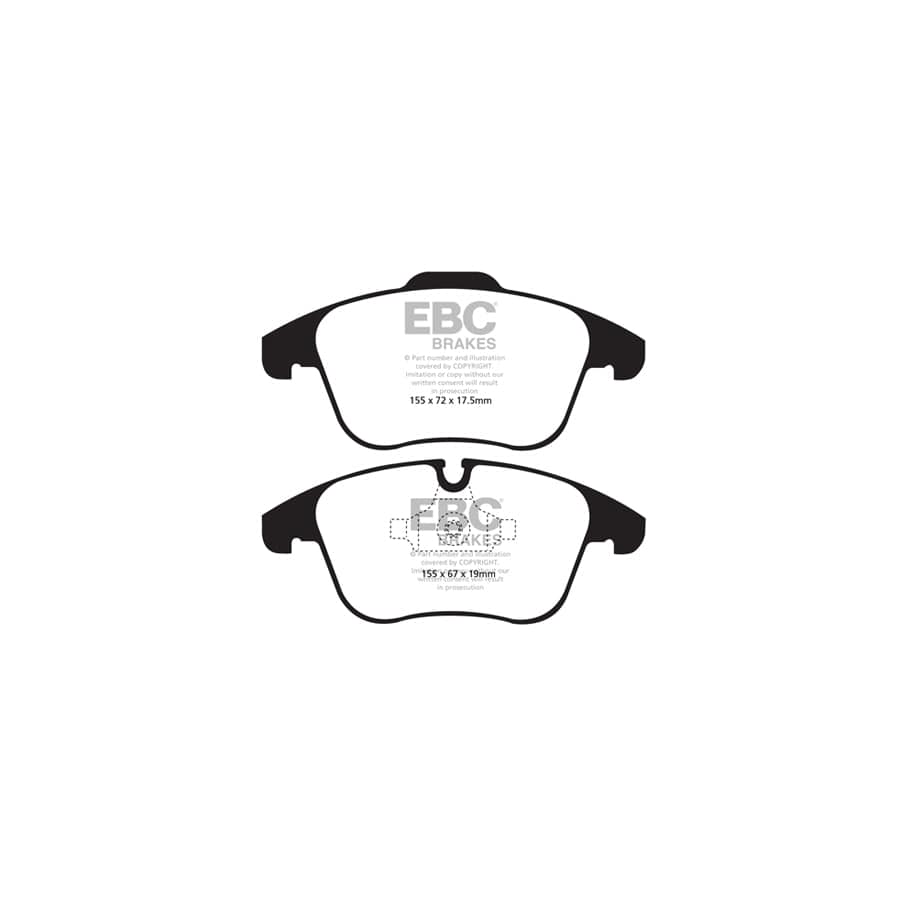 EBC PD01KF386 Citroen Peugeot Greenstuff Front Brake Pad & Plain Disc Kit  - ATE Caliper (Inc. C5 & 508) 2 | ML Performance UK Car Parts