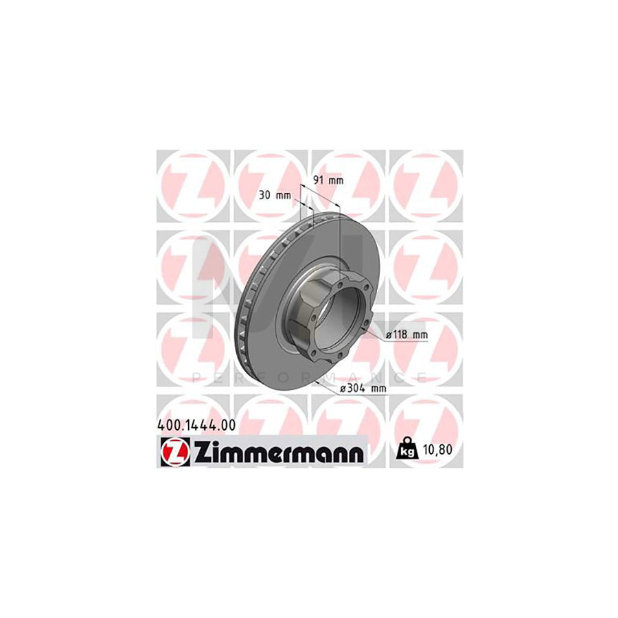 ZIMMERMANN 400.1444.00 Brake Disc suitable for MERCEDES-BENZ VARIO Internally Vented, High-carbon | ML Performance Car Parts