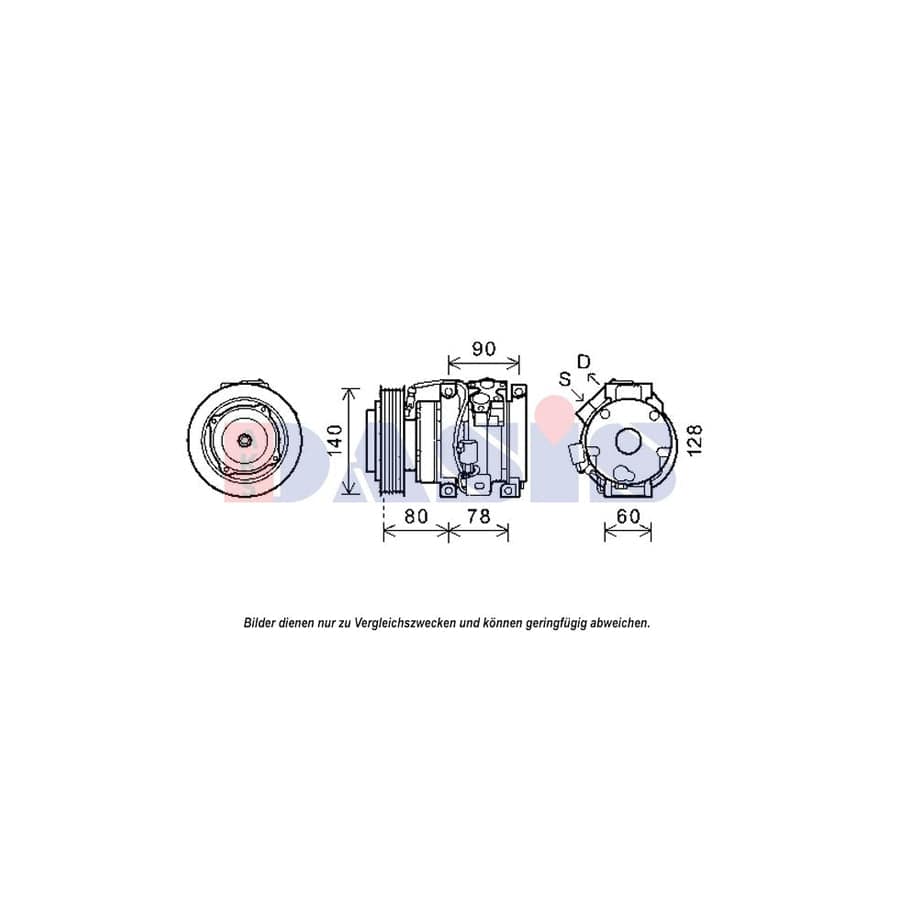 AKS Dasis 852623N Compressor, Air Conditioning For Toyota Celica VII Coupe (T230) | ML Performance UK