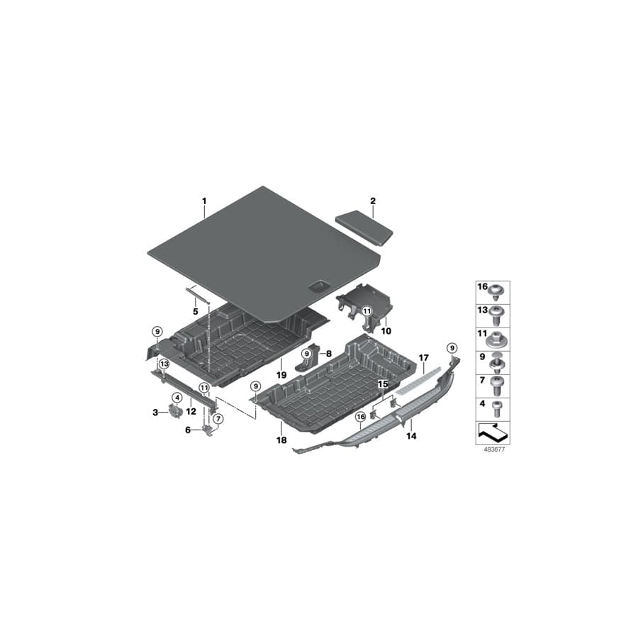 Genuine BMW 51477377746 G32 Pad Floor Carpet, Right Rear (Inc. 630d, 620d & 630dX) | ML Performance UK Car Parts