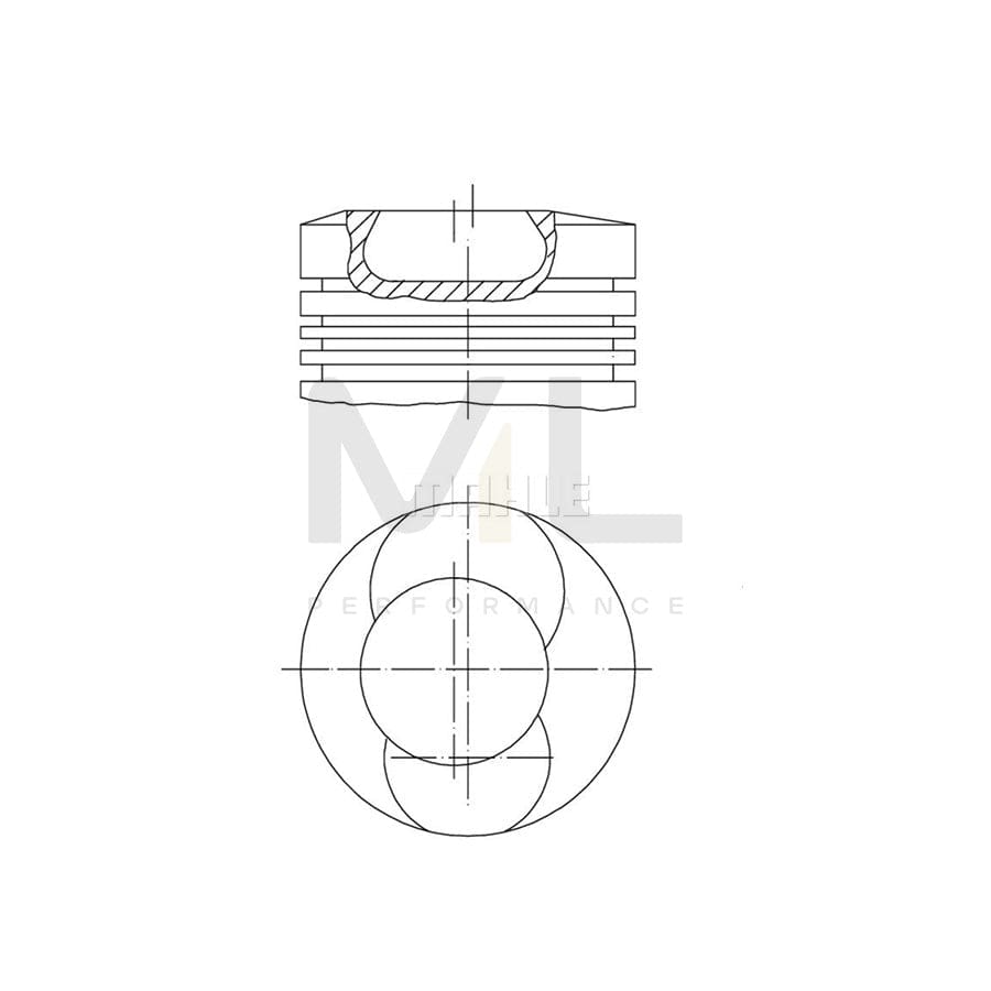 MAHLE ORIGINAL 101 81 00 Piston 125,0 mm, with piston ring carrier, without cooling duct | ML Performance Car Parts