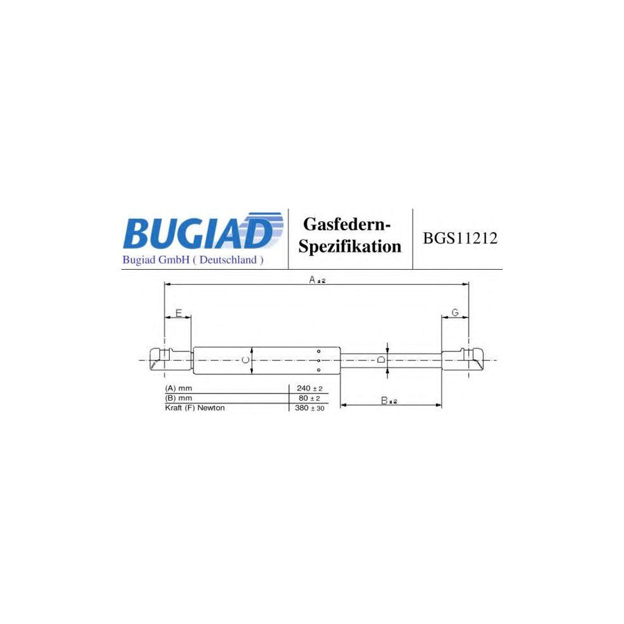 Bugiad BGS11212 Bonnet Strut