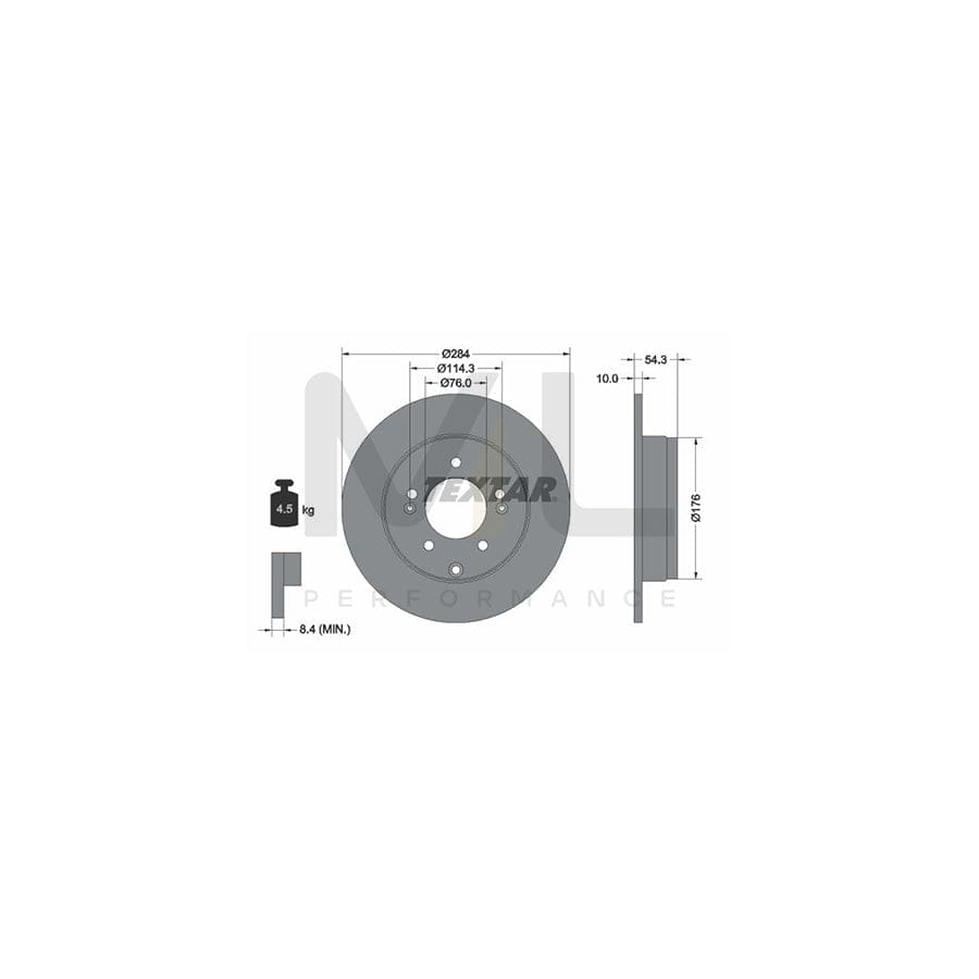 TEXTAR 92166600 Brake Disc Solid, without wheel hub, without wheel studs | ML Performance Car Parts