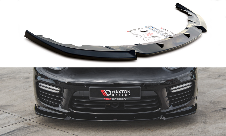 Maxton Design PO-PA-970-T-FD1T Front Splitter V.1 Porsche Panamera Turbo 970 (Facelift) | ML Performance UK Car Parts