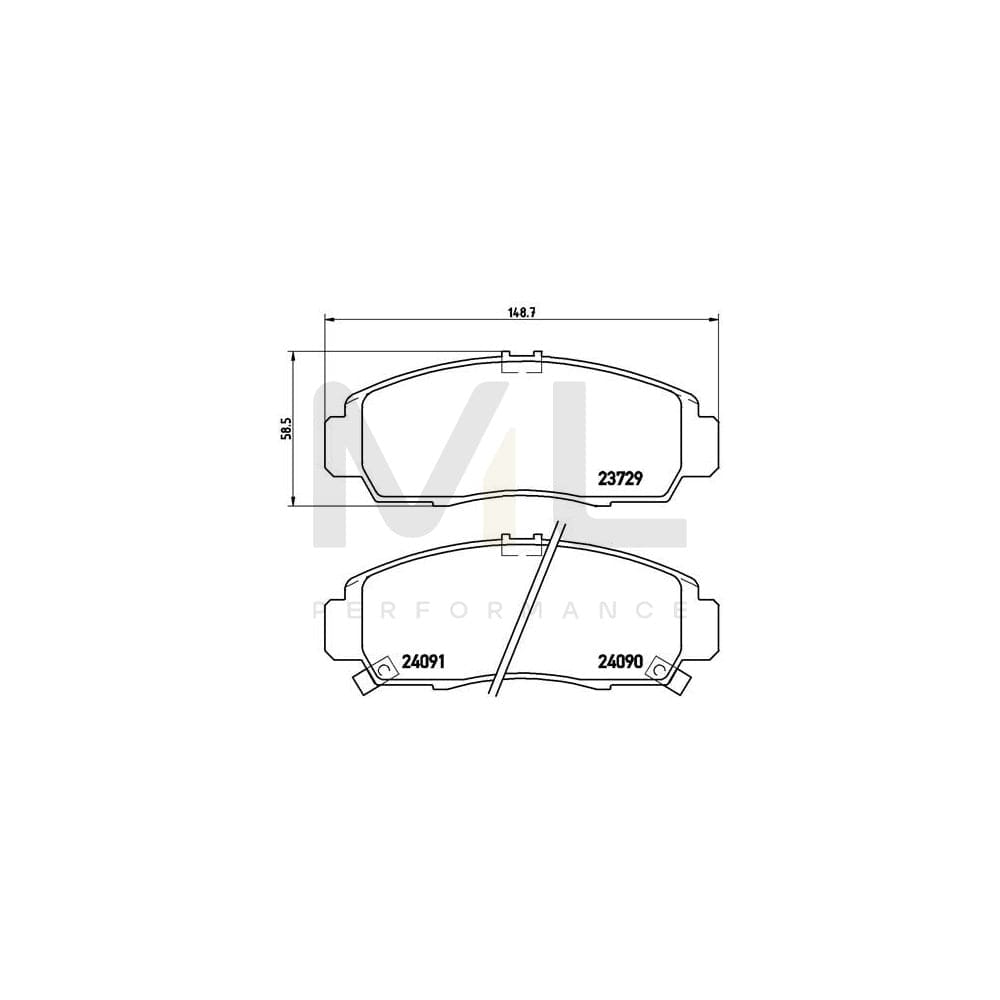 Brembo P 28 034 Brake Pad Set With Acoustic Wear Warning | ML Performance Car Parts