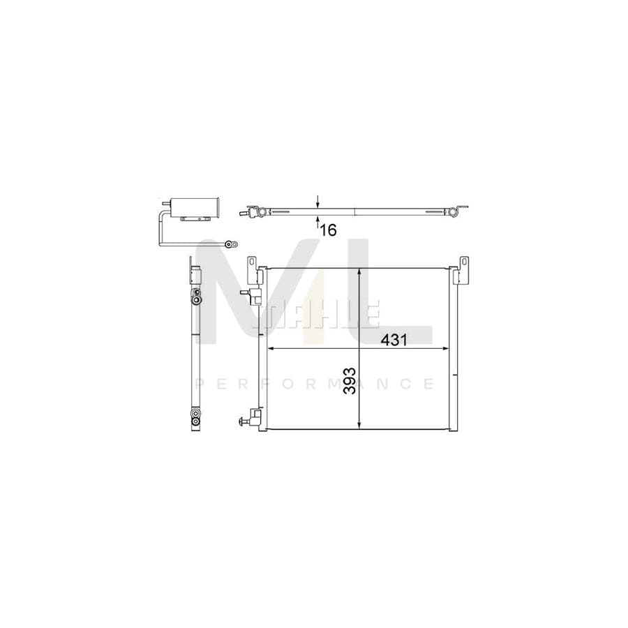 MAHLE ORIGINAL AC 499 000S Air conditioning condenser with dryer | ML Performance Car Parts