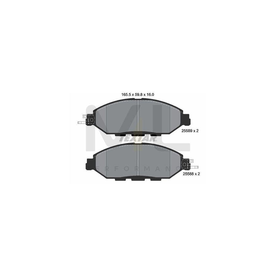 TEXTAR 2558903 Brake pad set not prepared for wear indicator | ML Performance Car Parts