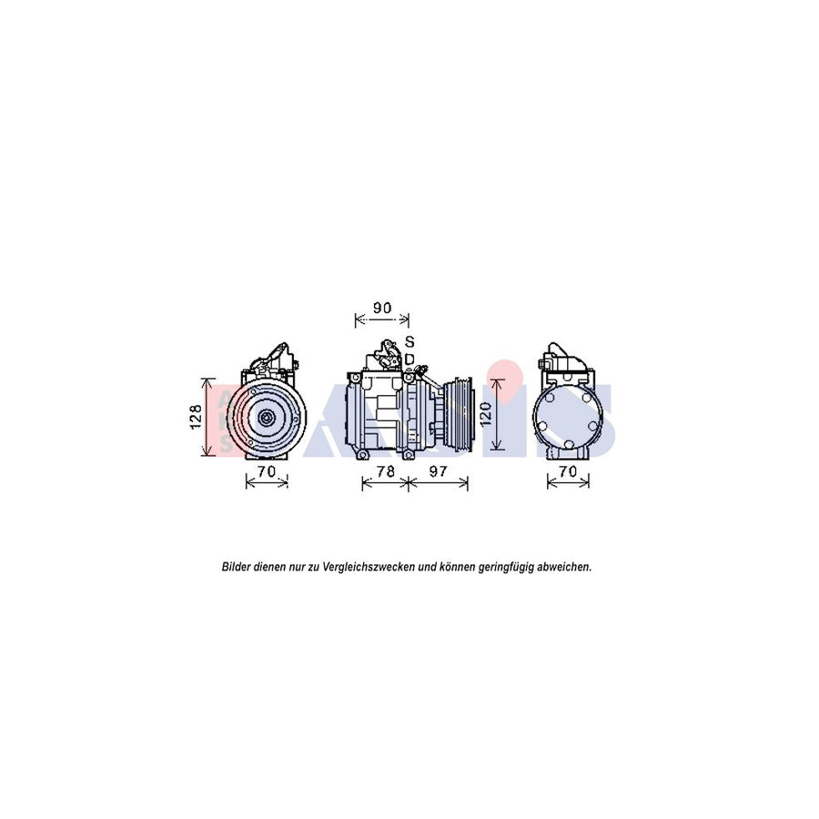 AKS Dasis 852622N Compressor, Air Conditioning For Toyota Land Cruiser Amazon (J100) | ML Performance UK