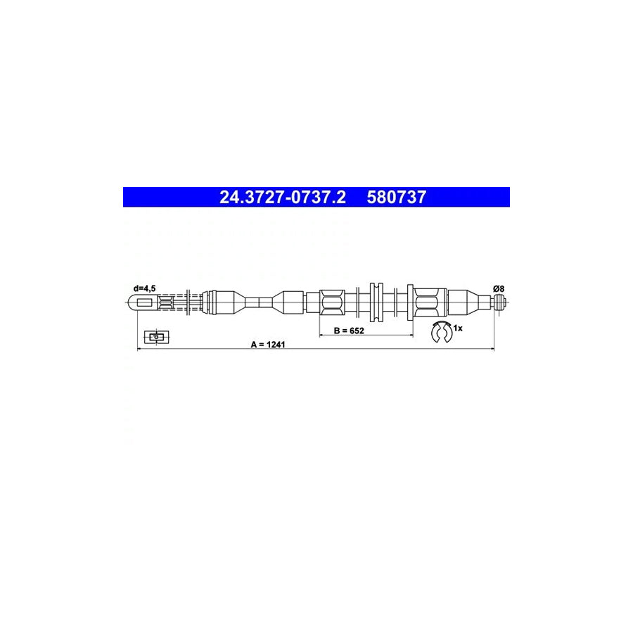 ATE 24.3727-0737.2 Hand Brake Cable